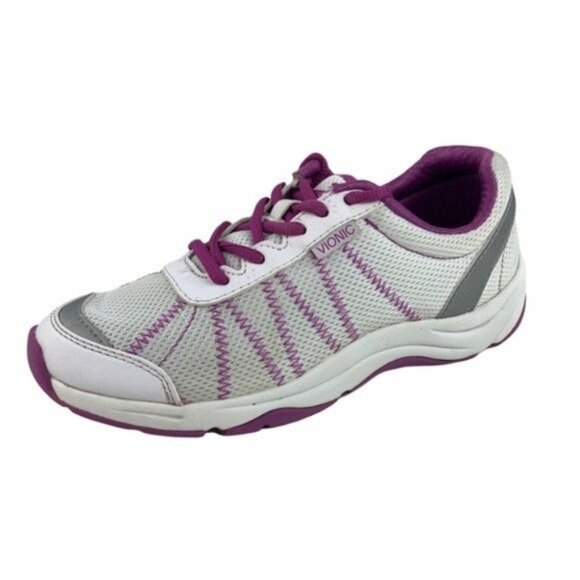 Vionic Alliance Sneakers Lace Up Purple White - Picture 1 of 7